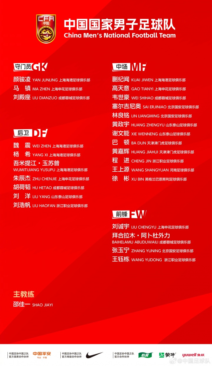 国足名单争议 赵震澄清：马镇李扬因签证递补 一月已定名单