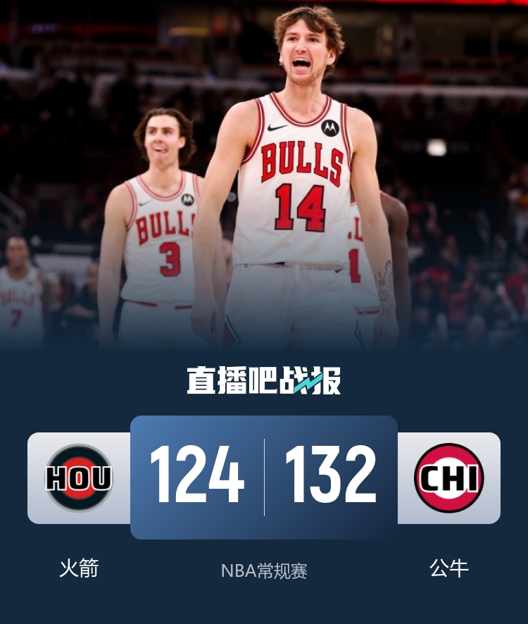 火箭外线集体失准客场崩盘 杜兰特申京73分难阻公牛火力