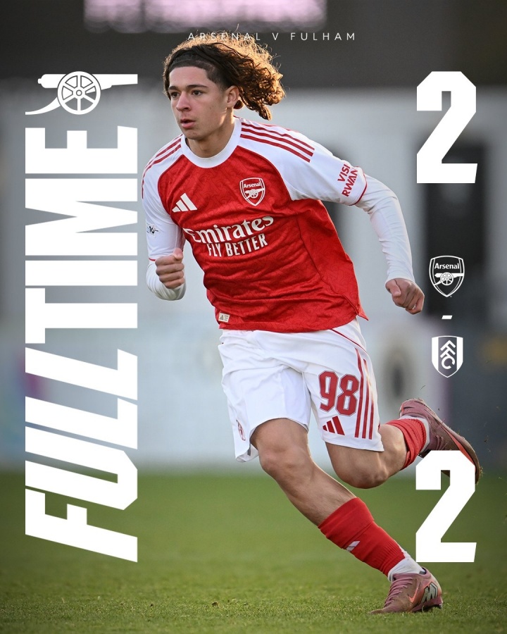 14岁穆尼奥斯替补绝平 刷新枪手U18队史第二年轻进球纪录