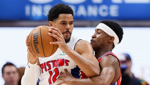 活塞主场大胜残阵76人 杜伦高效两双坎宁安13助攻