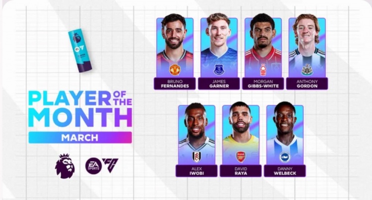 英超三月最佳候选出炉 七将数据说话