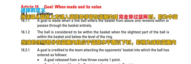 马温扣篮无效引争议 国际篮联规则详解进球定义