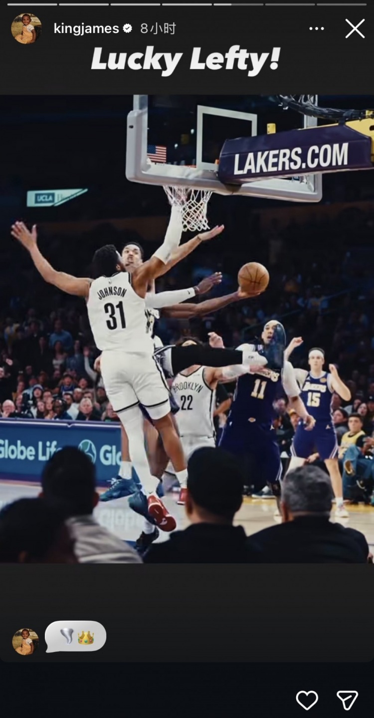 詹姆斯父子赛场连线 湖人主场轻取篮网 詹姆斯父子赛场连线 湖人主场轻取篮网