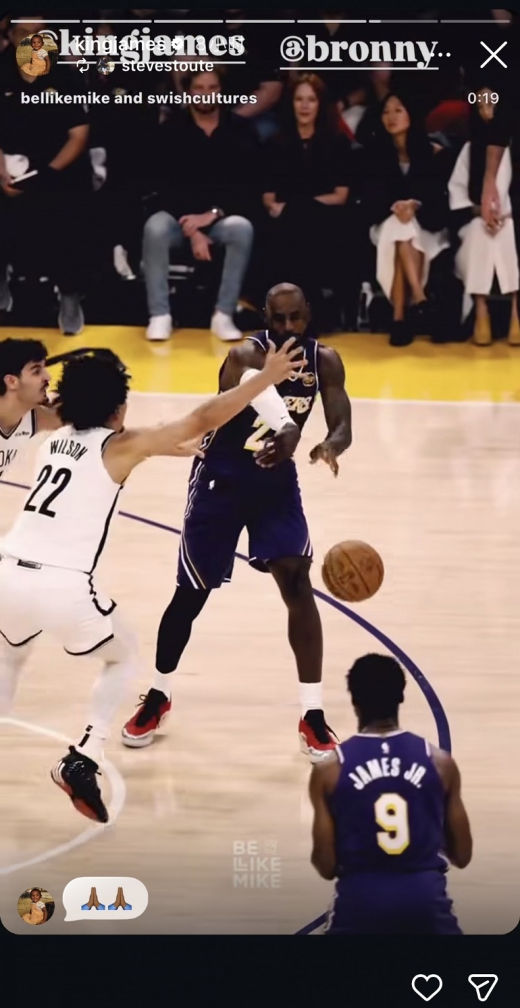 詹姆斯父子赛场连线 湖人主场轻取篮网 詹姆斯父子赛场连线 湖人主场轻取篮网