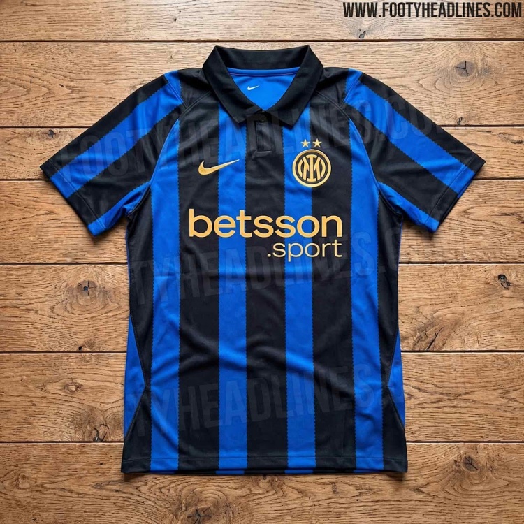 国米26-27赛季主场球衣谍照曝光 锯齿条纹与深黄队徽成新特征