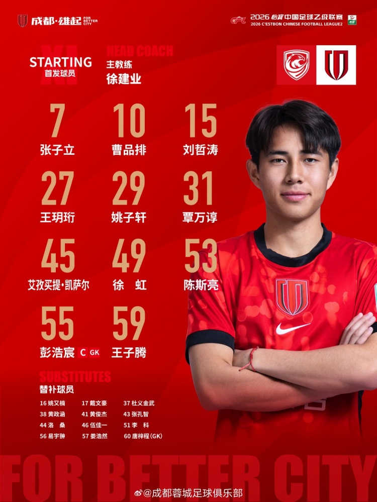 中乙第X轮首发：广州蒲公英迎战成都蓉城希拉谷