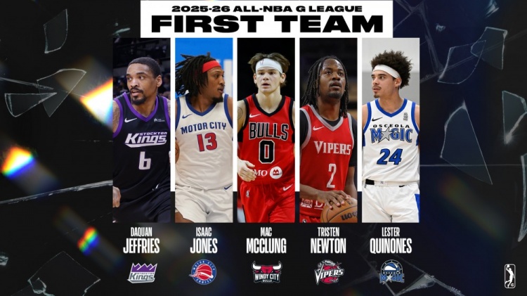 发展联盟年度阵容出炉 杨瀚森未入选 麦克朗领衔一阵